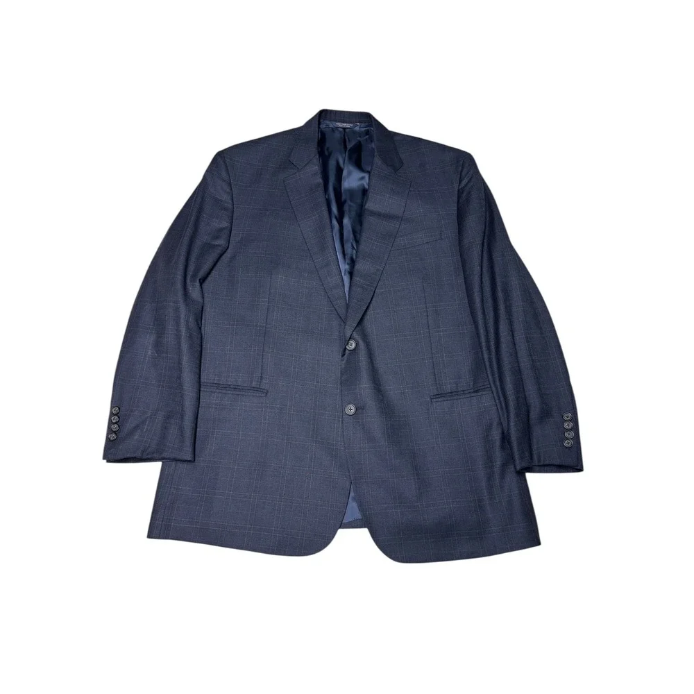Brooks Brothers 1818 Madison Full Canvas Plaid Ethomas‎ 130 's Wool Blazer 46R